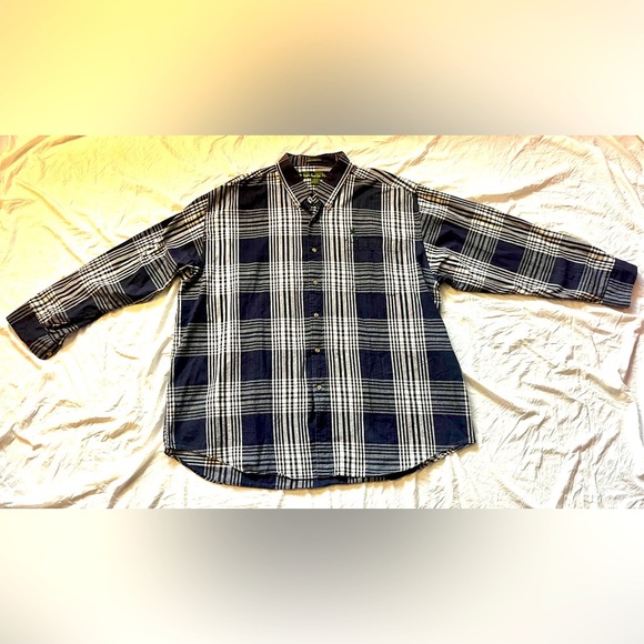 Knights of Round Table Men's Dark Gray and White Plaid Shirt Size 3XL - Picture 1 of 10